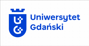 Grafika zawiera logotyp Uniwersytetu Gdańskiego, niebieski napis na białym tle, po lewej stronie znajduje się logo Uniwersytetu Gdańskiego