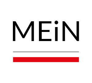 Grafika zawiera logotyp Ministerstwa Edukacji i Nauki (MEiN), czarny napis na białym tle