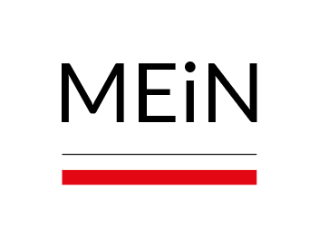 Grafika zawiera logotyp Ministerstwa Edukacji i Nauki (MEiN), czarny napis na białym tle