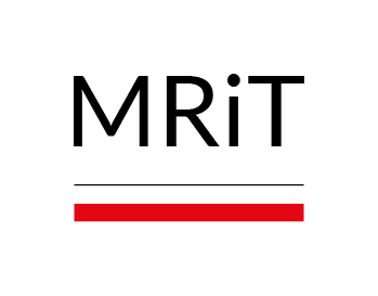 Grafika zawiera logotyp Ministerstwa Rozwoju i Technologii (MRiT), czarny napis na białym tle