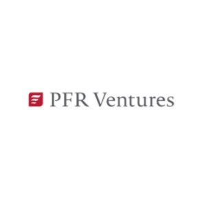 Grafika zawiera logotyp PFR Ventures Grupy Polskiego Funduszu Rozwoju (PFR), szary napis na białym tle